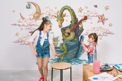 Muurstickers 60x82 Het dierenrijk in een tekenfilmversie