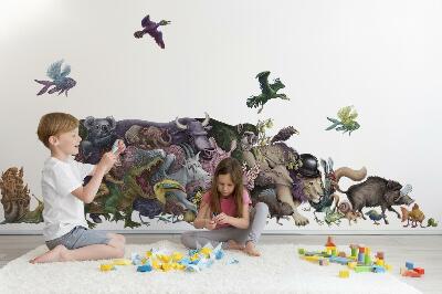 Muurstickers 60x104 Tekenfilmdieren uit de magische wereld