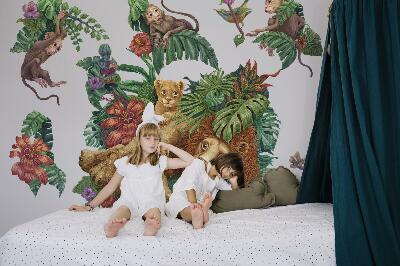 Muurstickers 60x95 Safari exotische beesten in tropische jungle cartoonstijl