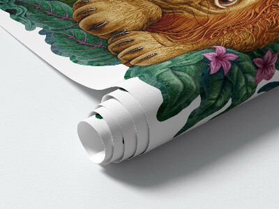 Muurstickers 60x95 Safari exotische beesten in tropische jungle cartoonstijl