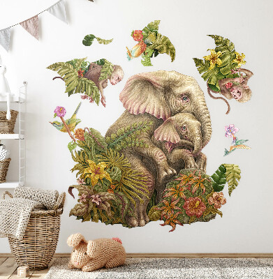 Muurstickers 60x75 Safari met exotische dieren en planten