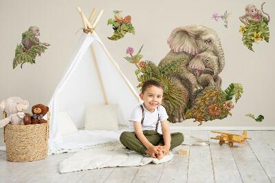 Muurstickers 60x75 Safari met exotische dieren en planten