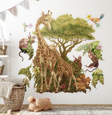 Muurstickers 60x90 Safari in de pastelversie van de wilde natuur