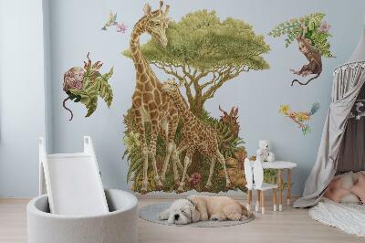 Muurstickers 60x90 Safari in de pastelversie van de wilde natuur