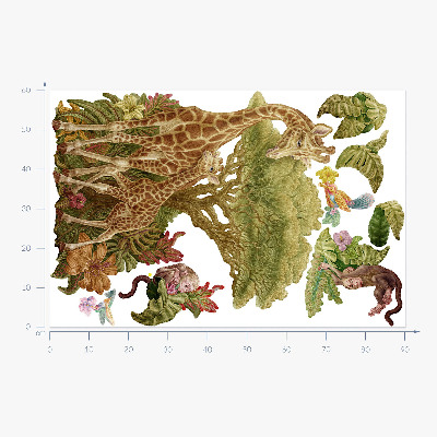 Muurstickers 60x90 Safari in de pastelversie van de wilde natuur