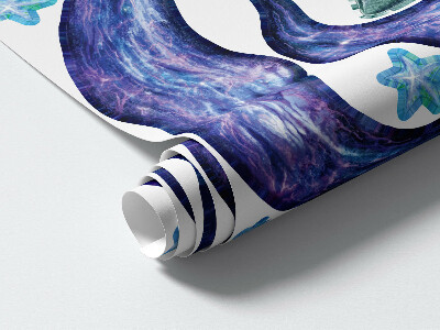 Muurstickers 60x90 Astronautenruimteraketten in tekenfilmstijl