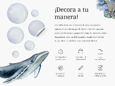 Muurstickers 60x73 Een onderwatersprookje met zeedieren