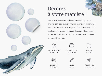 Muurstickers 60x73 Een onderwatersprookje met zeedieren