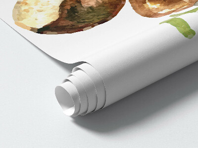 Muurstickers 60x93 Een boscompositie van planten en dieren in aquarel