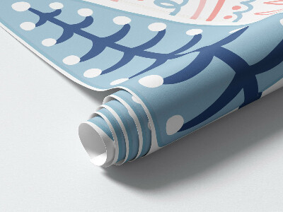 Muurstickers 60x75 Boho-bos met pastelkleurige bomen en vogels