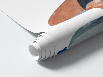 Muurstickers 60x95 Pastelvliegtuig in een aquarellucht