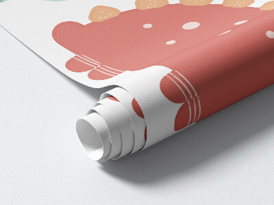 Muurstickers 60x92 Pastelkleurige wereld van dinosaurussen in boho-stijl