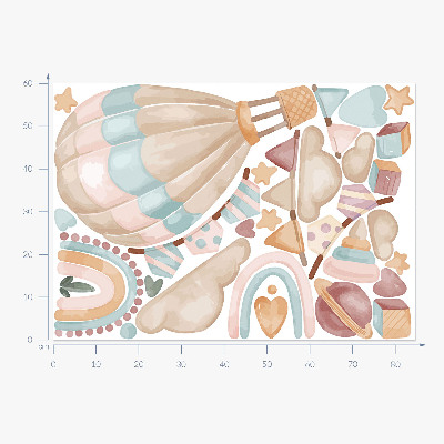 Muurstickers 60x84 Boho aquarel pastelpatronen