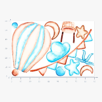 Muurstickers 60x90 Pastel boho-accenten in een aquarelversie