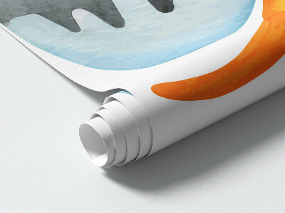 Muurstickers 60x108 Dinosaurussen in pastelkleurige aquarellandschappen