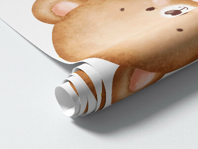 Muurstickers 60x105 Pastelkleurige aquarel teddyberen in een charmante uitvoering