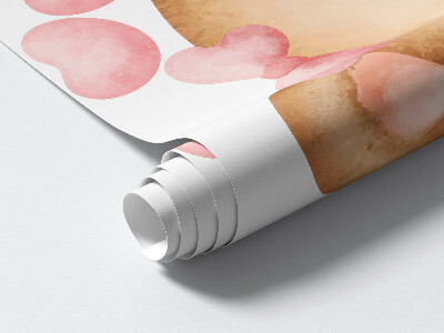 Muurstickers 60x90 Een schattige teddybeer in een delicate aquarelstijl