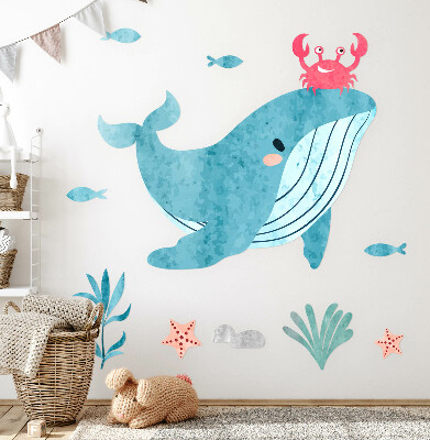 Muurstickers 60x72 Een onderwaterland van aquarelwezens