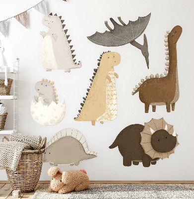 Muurstickers 60x91 Schattige pastel boho dinosaurussen