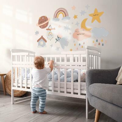 Muurstickers 60x99 Boho in pasteltinten van lucht en ruimte