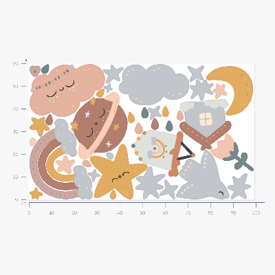 Muurstickers 60x99 Boho in pasteltinten van lucht en ruimte