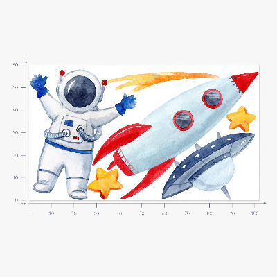 Muurstickers 60x102 Kosmische aquarellen in pasteltinten