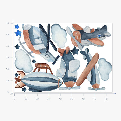 Muurstickers 60x85 Pastel luchttransport aquarel
