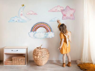 Muurstickers 60x82 Pastelkleurige magische lucht in aquarelstijl