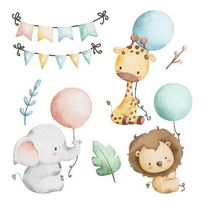 Muurstickers 60x92 Pastelkleurige schattige boho ballondieren