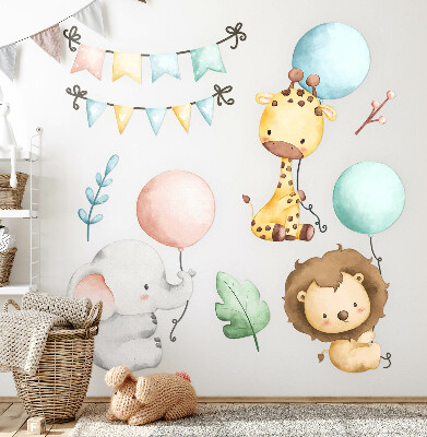 Muurstickers 60x92 Pastelkleurige schattige boho ballondieren