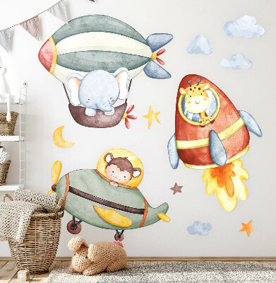 Muurstickers 60x90 Dierenvluchten in aquarelstijl