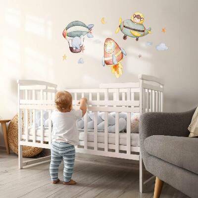 Muurstickers 60x90 Dierenvluchten in aquarelstijl