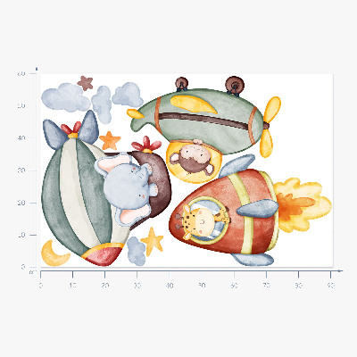 Muurstickers 60x90 Dierenvluchten in aquarelstijl