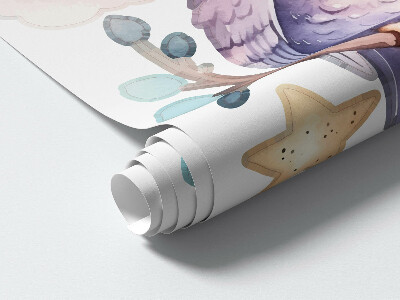 Muurstickers 60x79 Dieren in de pastelmagie van de nachtelijke hemel