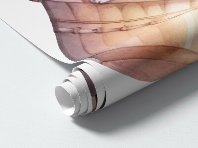 Muurstickers 60x63 Konijntje met ballonnen in aquarelkleuren