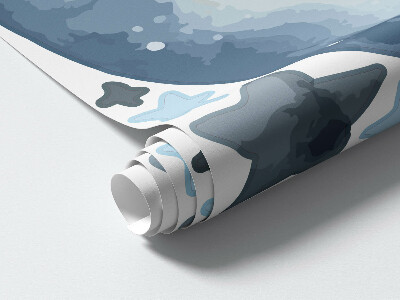 Muurstickers 60x104 Maan en ster in een nachtelijke aquarelstijl