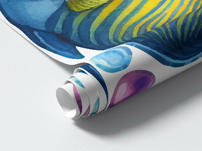 Muurstickers 60x91 De onderwaterwereld van kleurrijke aquarelvissen