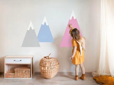 Muurstickers 60x105 Pastelkleurige bergtoppen met besneeuwde toppen
