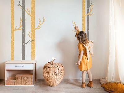 Muurstickers 60x102 Pastelkleurig bos met decoratieve bomen