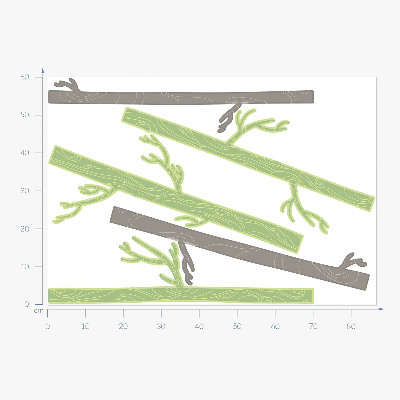 Muurstickers 60x87 Pastelkleurig bos met decoratieve bomen