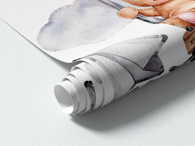 Muurstickers 60x85 Aquarel schattige dieren in pasteltinten