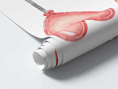 Muurstickers 60x90 Schattige dieren op wolken met pastelkleurige ballonnen