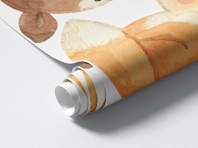 Muurstickers 60x104 Pastelkleurige boswezens in aquarelstijl