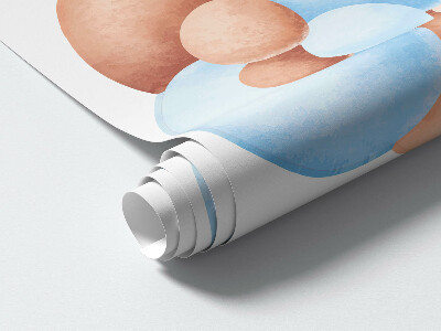 Muurstickers 60x104 Schattige teddyberen met ballonnen in pasteltinten