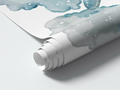 Muurstickers 60x96 Safari met geschilderde wilde dieren in de wolken