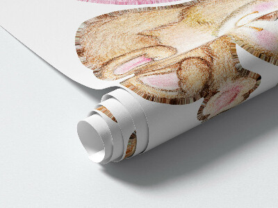 Muurstickers 60x84 Kleine dieren met ballonnen in pastelkleuren