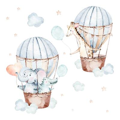 Muurstickers 60x88 Pastelballonnen met aquarelhangers