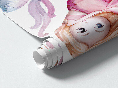 Muurstickers 60x76 Een onderwaterland van pastelkleurige zeemeerminnen en fauna