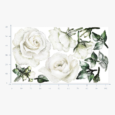 Muurstickers 60x103 Bloemmotieven in pastelkleurige aquarellen