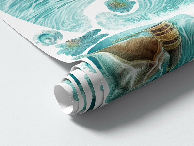 Muurstickers 60x62 Een sprookjesachtige zeewereld met tekenfilmdieren